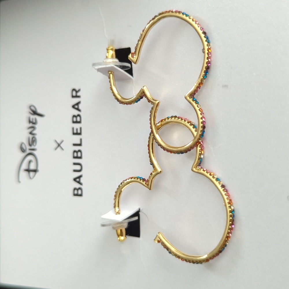 DISNEY X BAUBLEBAR MICKEY MOUSE SILHOUETTE HOOP EARRINGS